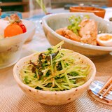 即席☆豆苗の塩昆布炒め